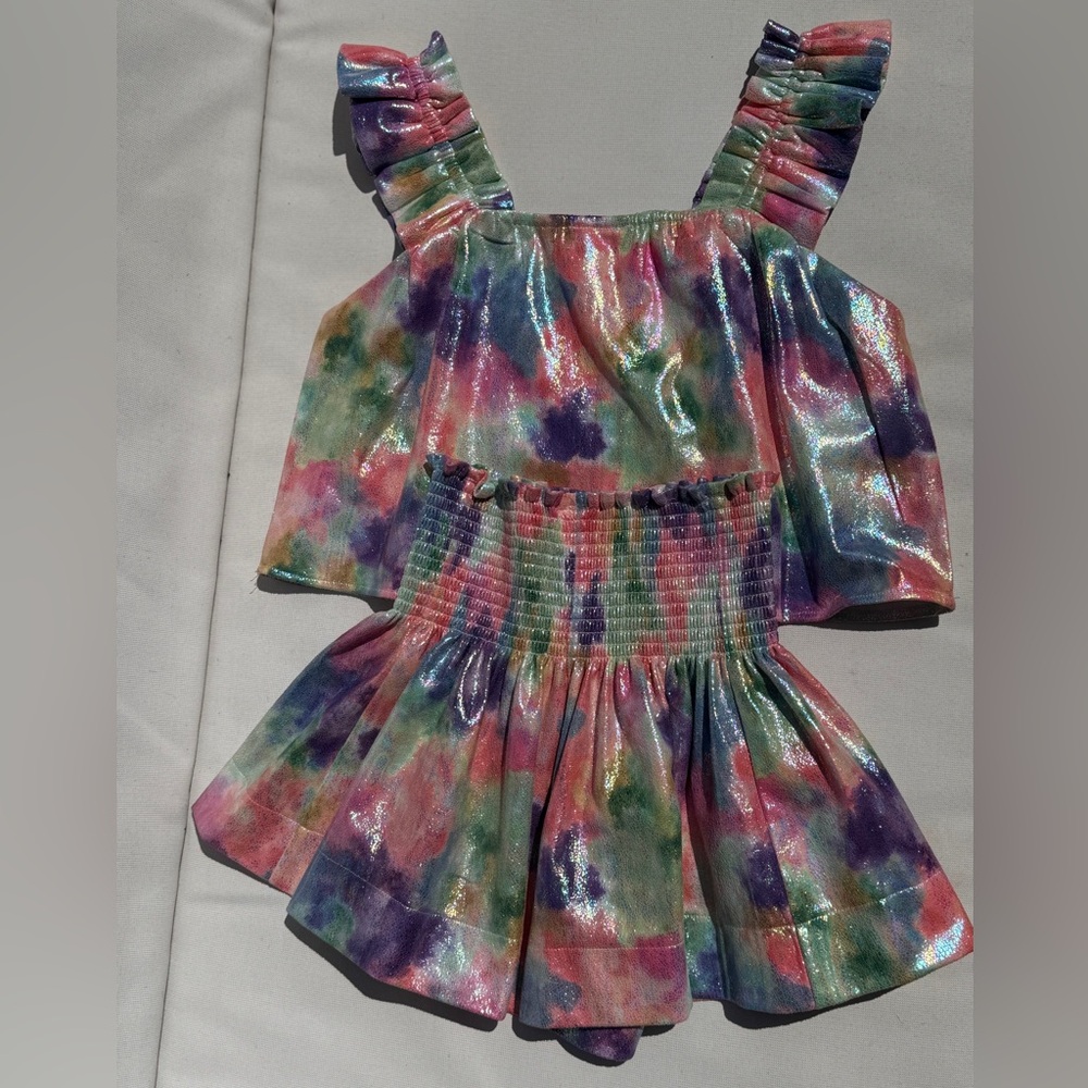 QUEEN OF SPARKLES Colorful Tie-Dye Two-Piece Set - Size XS